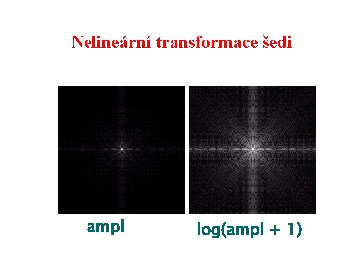 Nelineární transformace šedi ampl log(ampl + 1) 