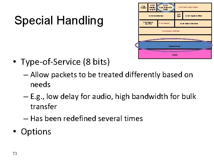 4 -bit Version Special Handling 4 -bit Header Length 8 -bit Type of Service