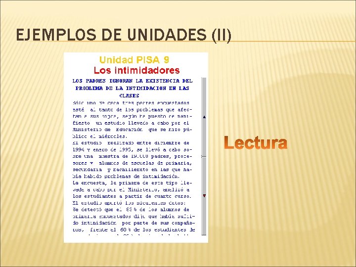 EJEMPLOS DE UNIDADES (II) 