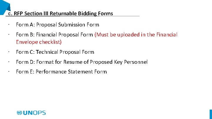 c. RFP Section III Returnable Bidding Forms ∙ Form A: Proposal Submission Form ∙
