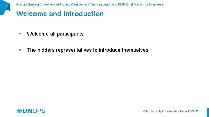 3 Pre-bid Meeting for delivery of Project Management Training Leading to PMP Qualification for