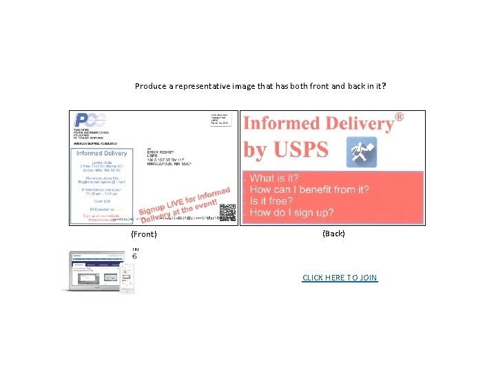 Produce a representative image that has both front and back in it? (Front) (Back)