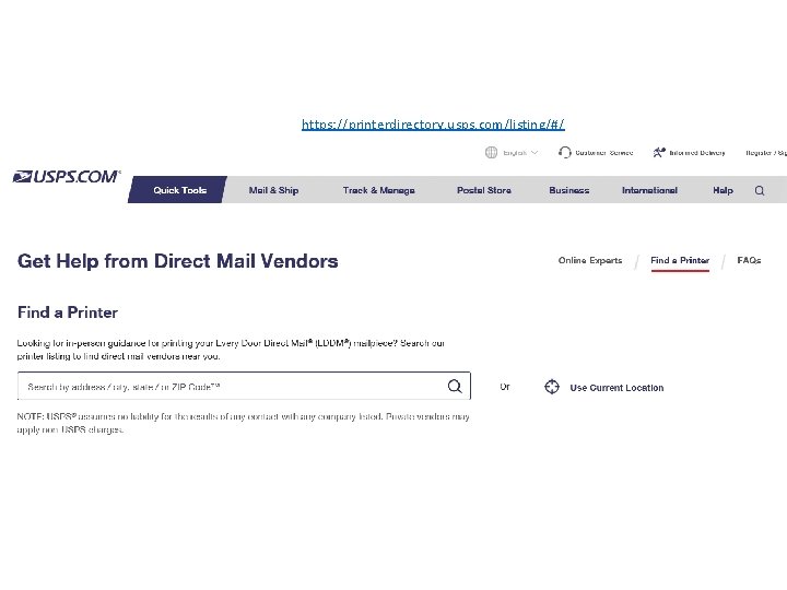 https: //printerdirectory. usps. com/listing/#/ 