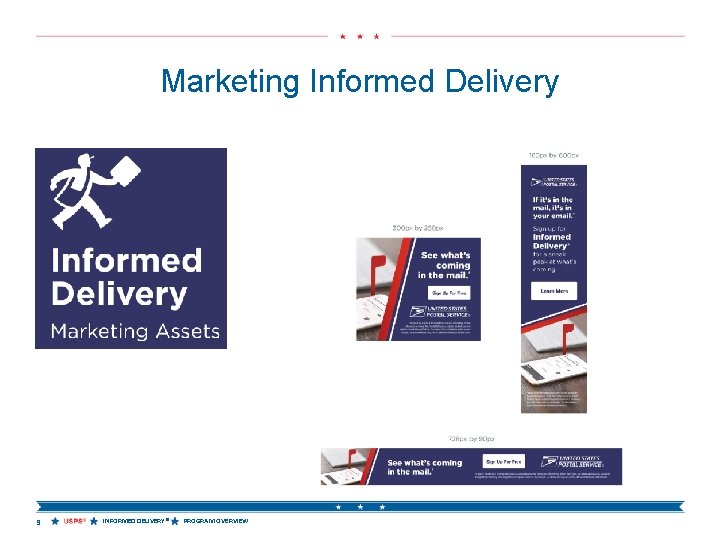 Marketing Informed Delivery 9 INFORMED DELIVERY® PROGRAM OVERVIEW 