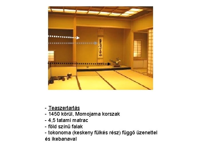 - Teaszertartás - 1450 körül, Momojama korszak - 4, 5 tatami matrac - föld