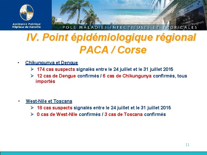 IV. Point épidémiologique régional PACA / Corse • Chikungunya et Dengue Ø 174 cas