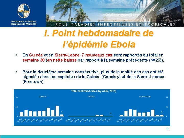 I. Point hebdomadaire de l’épidémie Ebola • En Guinée et en Sierra-Leone, 7 nouveaux