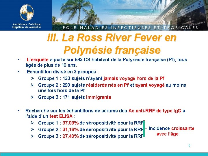 III. La Ross River Fever en Polynésie française • • • L’enquête a porté