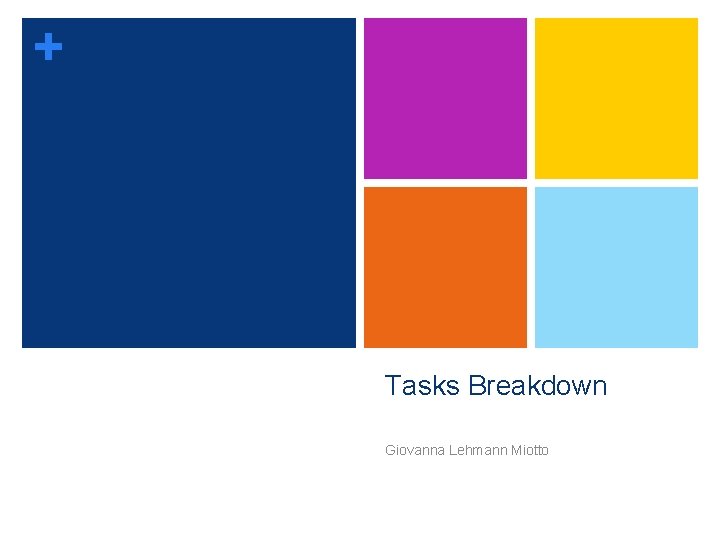 + Tasks Breakdown Giovanna Lehmann Miotto 