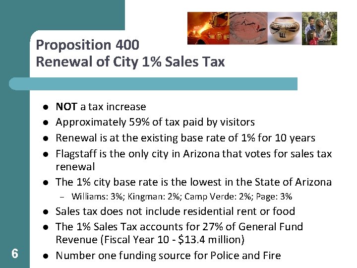 Proposition 400 Renewal of City 1% Sales Tax l l l NOT a tax