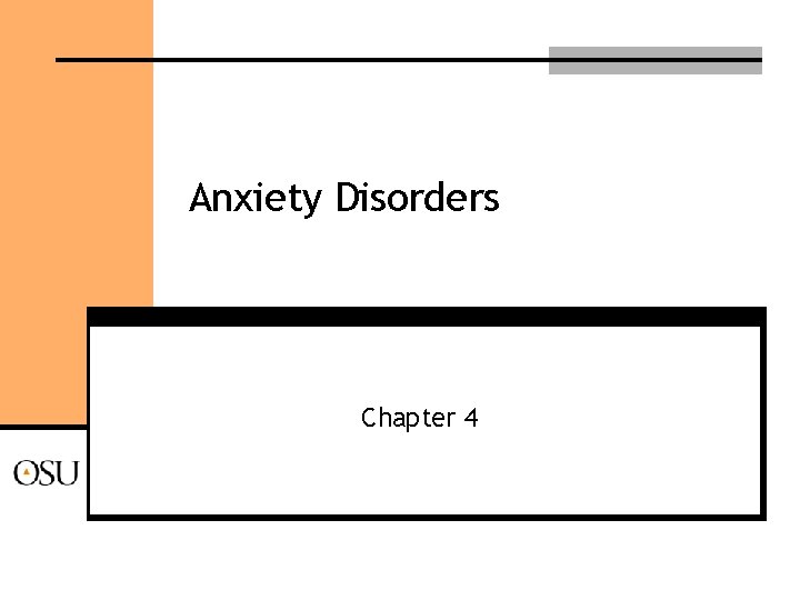 Anxiety Disorders Chapter 4 