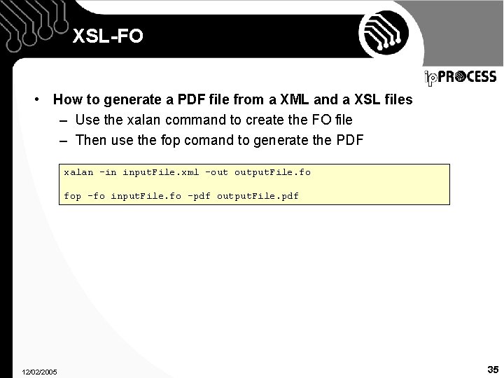 XSL-FO • How to generate a PDF file from a XML and a XSL