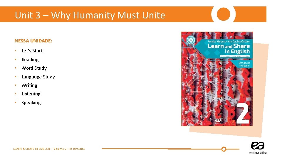 Unit 3 – Why Humanity Must Unite NESSA UNIDADE: • Let's Start • Reading