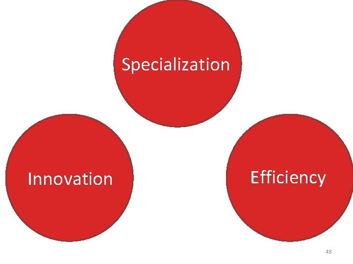 Specialization Innovation Efficiency 48 