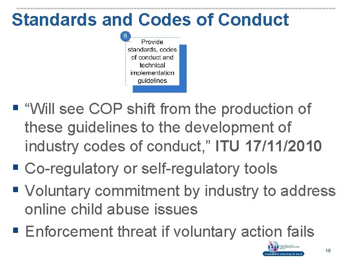 Standards and Codes of Conduct § “Will see COP shift from the production of
