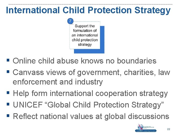 International Child Protection Strategy § Online child abuse knows no boundaries § Canvass views