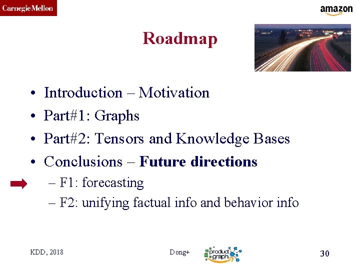 CMU SCS Roadmap • • Introduction – Motivation Part#1: Graphs Part#2: Tensors and Knowledge
