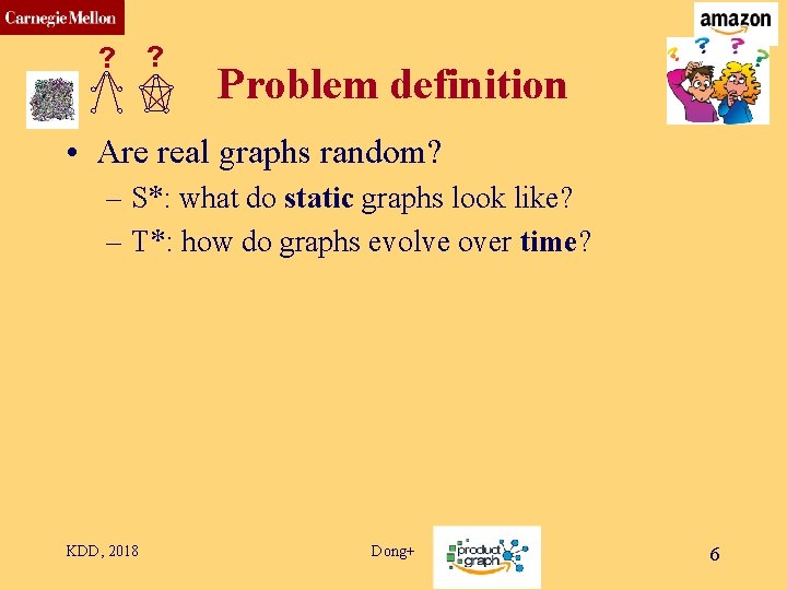 CMU SCS ? ? Problem definition • Are real graphs random? – S*: what