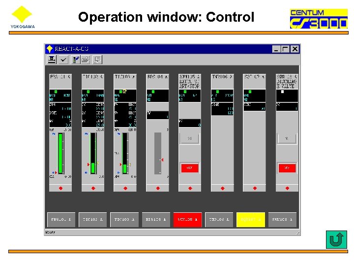 YOKOGAWA Operation window: Control 