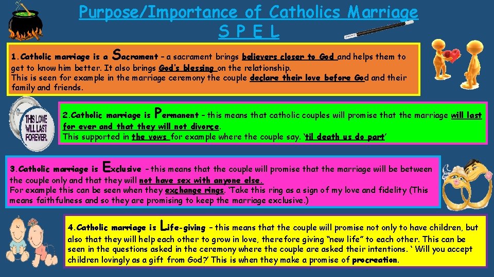 Purpose/Importance of Catholics Marriage S P E L S 1. Catholic marriage is a