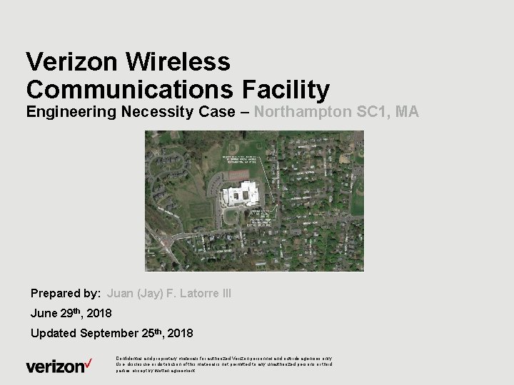 Verizon Wireless Communications Facility Engineering Necessity Case – Northampton SC 1, MA Insert Photosim