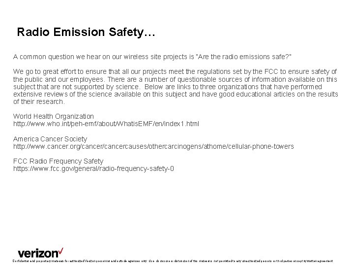 Radio Emission Safety… A common question we hear on our wireless site projects is