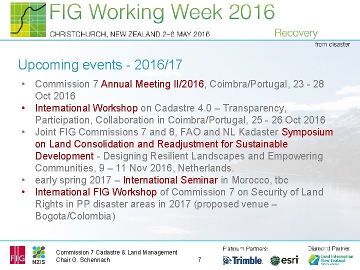 Upcoming events - 2016/17 • Commission 7 Annual Meeting II/2016, Coimbra/Portugal, 23 - 28