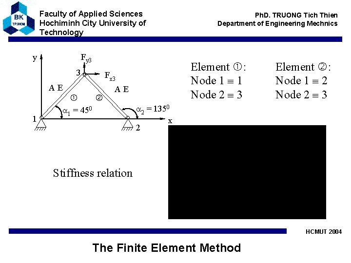 Faculty of Applied Sciences Hochiminh City University of Technology y Fy 3 3 1