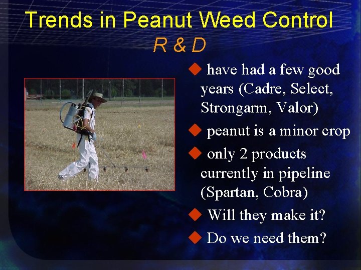 Trends in Peanut Weed Control R&D u have had a few good years (Cadre,