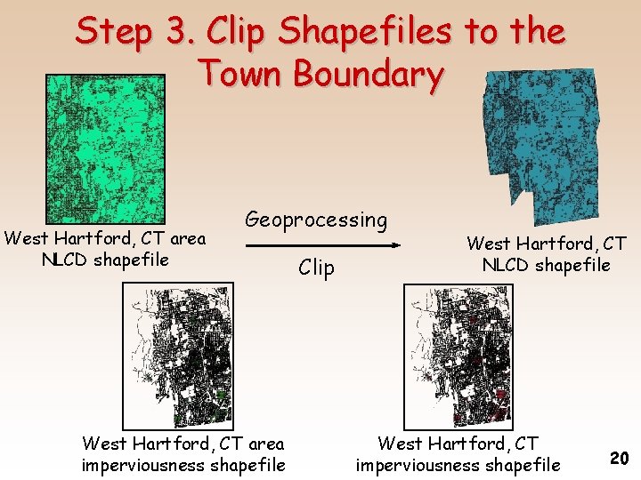 Step 3. Clip Shapefiles to the Town Boundary West Hartford, CT area NLCD shapefile
