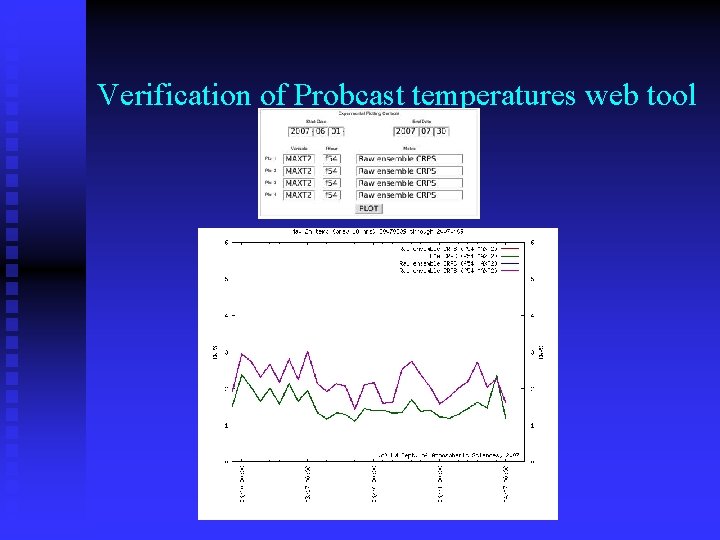 Verification of Probcast temperatures web tool 