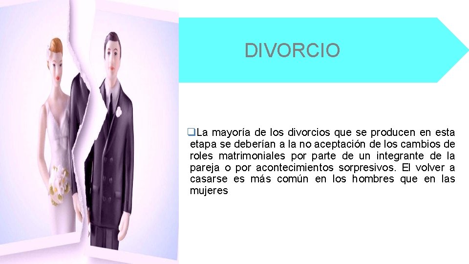 DIVORCIO q. La mayoría de los divorcios que se producen en esta etapa se