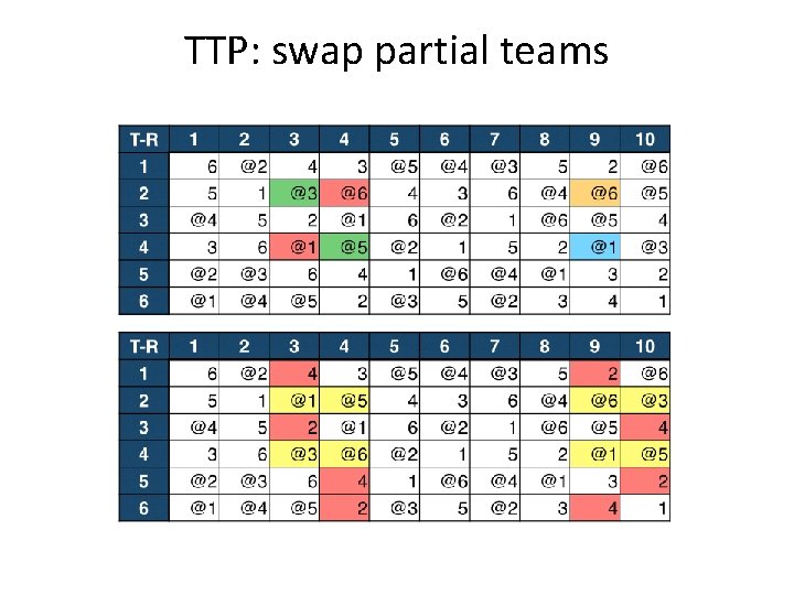 TTP: swap partial teams 