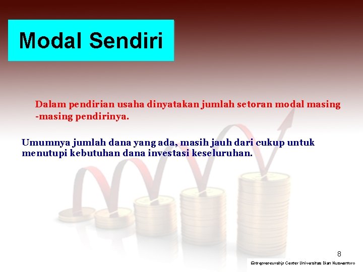 Modal Sendiri Dalam pendirian usaha dinyatakan jumlah setoran modal masing -masing pendirinya. Umumnya jumlah