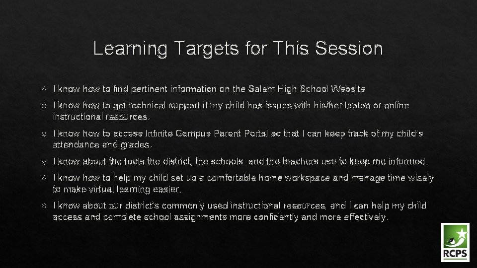 Learning Targets for This Session I know how to find pertinent information on the