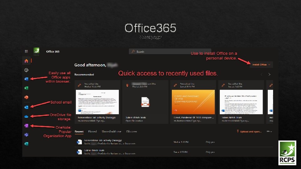 Office 365 Homepage 