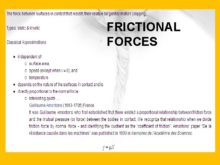 FRICTIONAL FRICTIO FORCES 