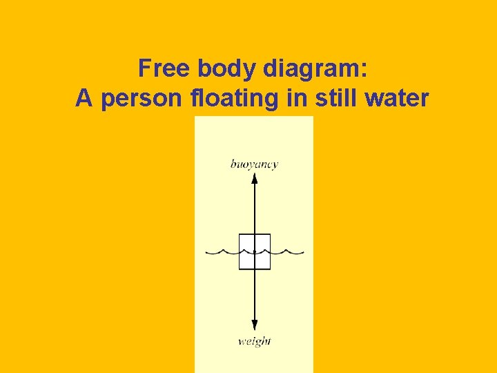 Free body diagram: A person floating in still water 