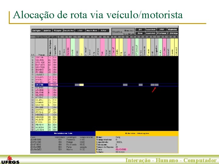 Alocação de rota via veículo/motorista Porto Alegre, 29 de Junho. Interação de 2007 -