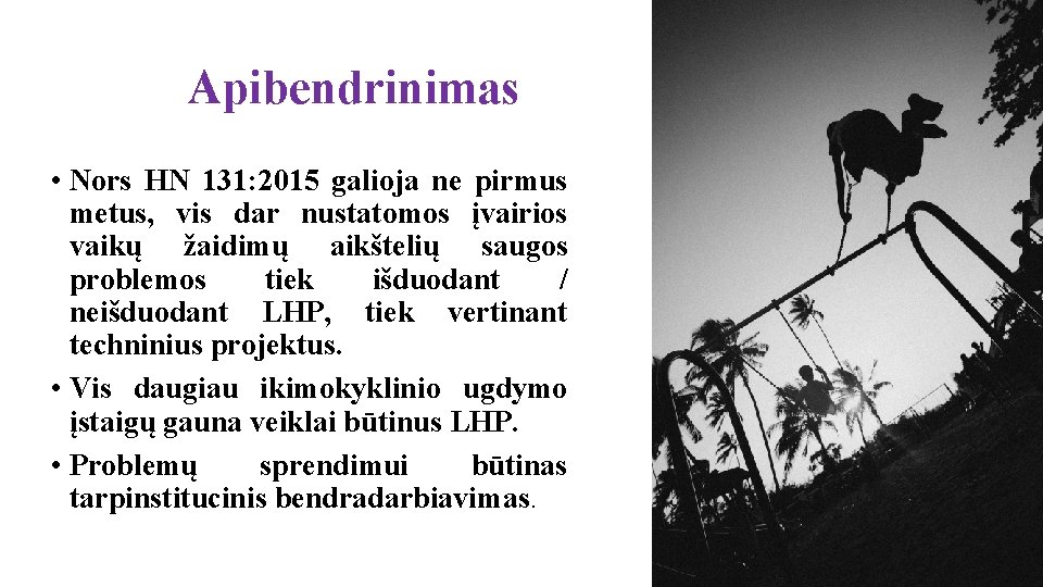 Apibendrinimas • Nors HN 131: 2015 galioja ne pirmus metus, vis dar nustatomos įvairios