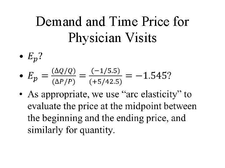 Demand Time Price for Physician Visits • 