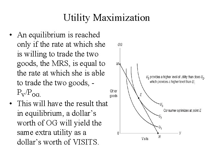 Utility Maximization • An equilibrium is reached only if the rate at which she