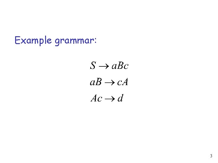 Example grammar: 3 