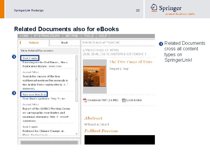 Springer. Link Redesign 22 Related Documents also for e. Books Related Documents cross all