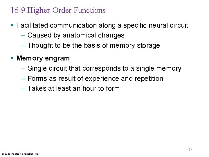 16 -9 Higher-Order Functions § Facilitated communication along a specific neural circuit – Caused
