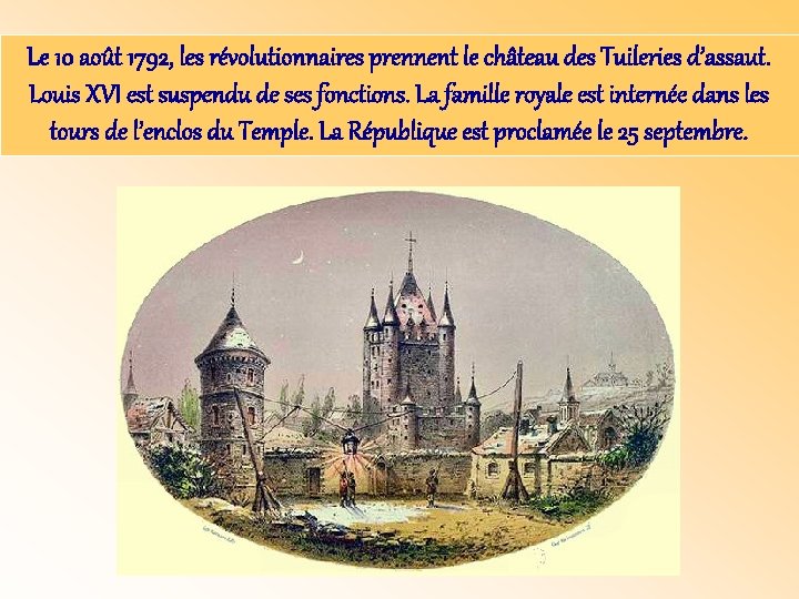 Le 10 août 1792, les révolutionnaires prennent le château des Tuileries d’assaut. Louis XVI