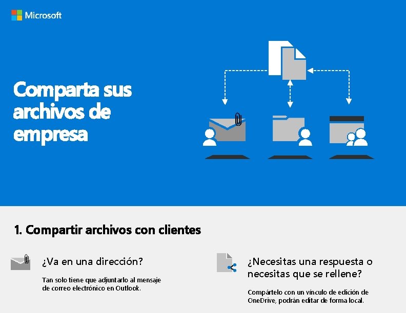 Comparta sus archivos de empresa 1. Compartir archivos con clientes ¿Va en una dirección?