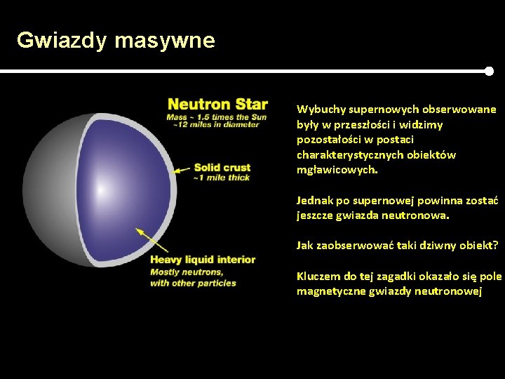 Gwiazdy masywne Wybuchy supernowych obserwowane były w przeszłości i widzimy pozostałości w postaci charakterystycznych