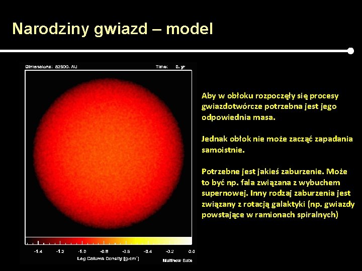 Narodziny gwiazd – model Aby w obłoku rozpoczęły się procesy gwiazdotwórcze potrzebna jest jego