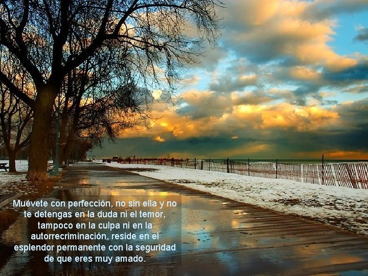 Muévete con perfección, no sin ella y no te detengas en la duda ni